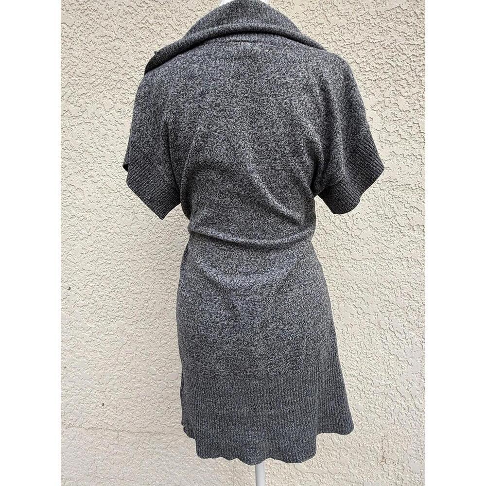 B. Wear Sweater Tunic Womens Medium Gray Cowl Neck Short Sleeve Pullover Knit - Picture 4 of 8